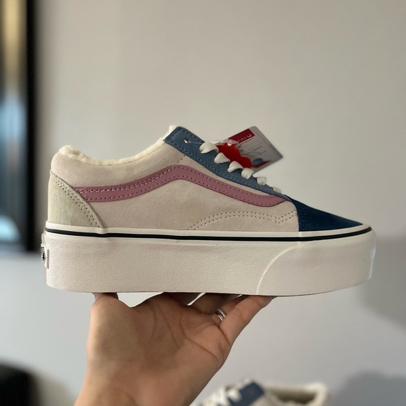 NWT Vans OLD SKOOL Stackform Pig Suede Sherpa Sneakers - Unisex - VN0A7Q5MMUL - Picture 11 of 12